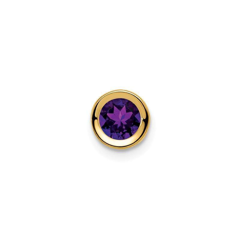 14k 5mm Amethyst bezel pendant - Seattle Gold Grillz