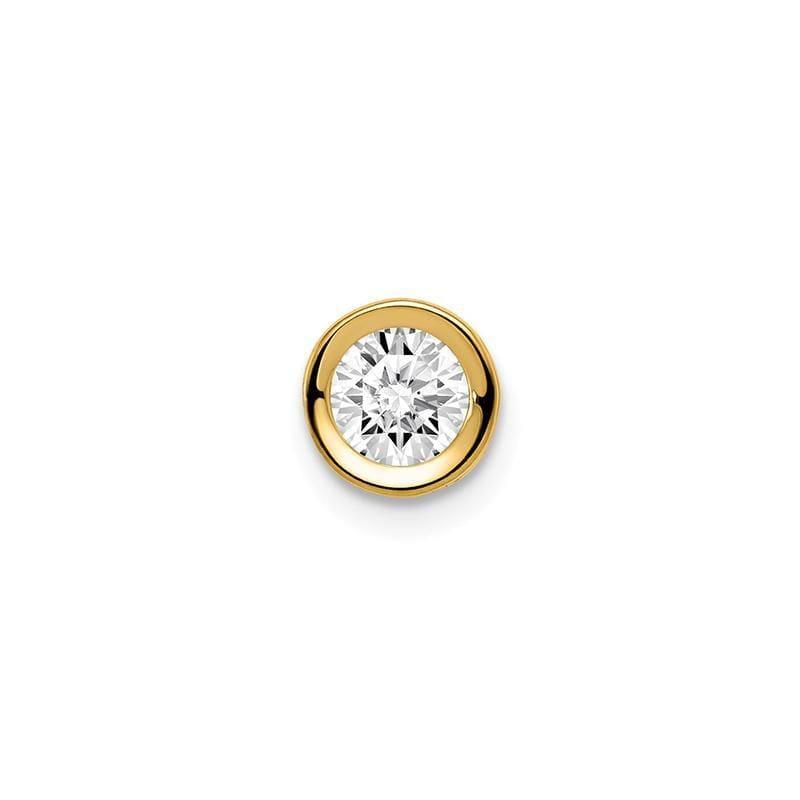 14k 5mm Cubic Zirconia bezel pendant - Seattle Gold Grillz