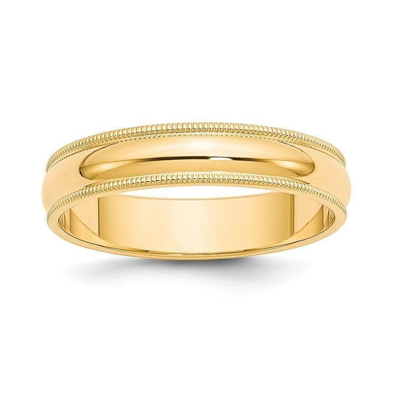 14k 5mm Milgrain Half-Round Wedding Band - Seattle Gold Grillz