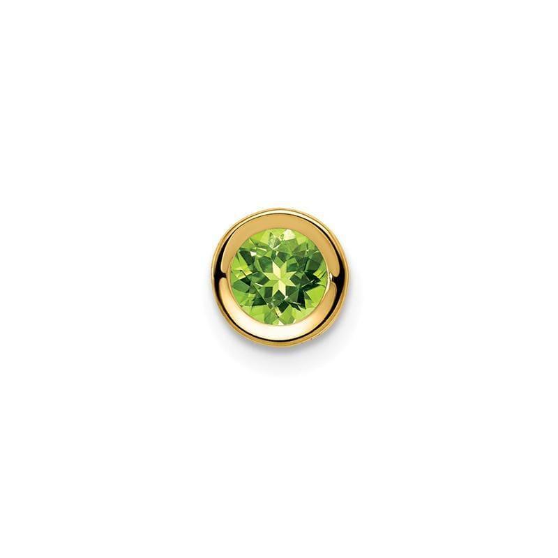 14k 5mm Peridot bezel pendant - Seattle Gold Grillz