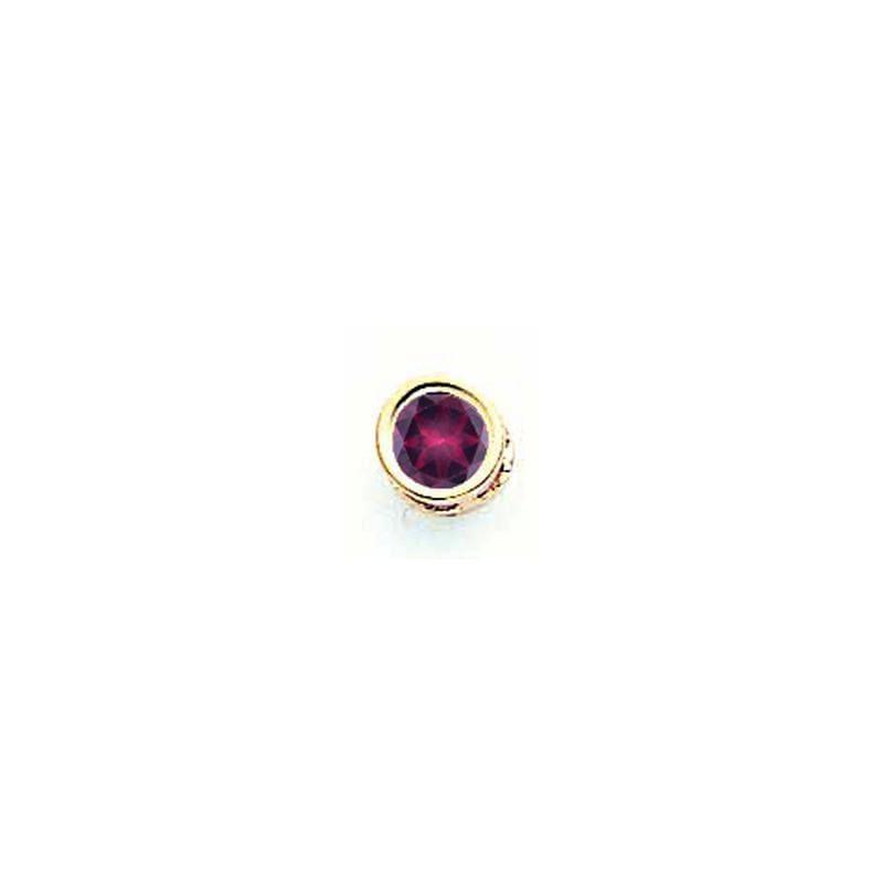 14k 5mm Rhodolite Garnet bezel pendant - Seattle Gold Grillz