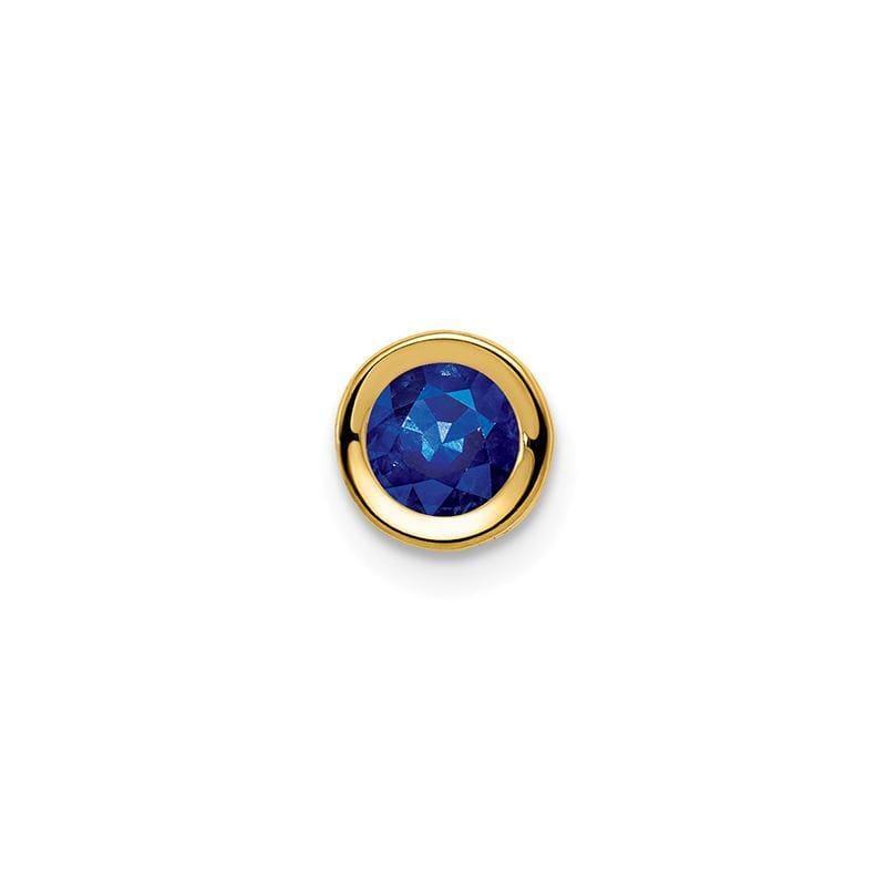 14k 5mm Sapphire bezel pendant - Seattle Gold Grillz