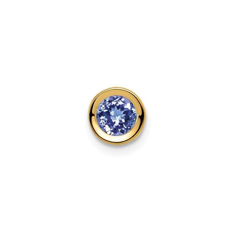 14k 5mm Tanzanite bezel pendant - Seattle Gold Grillz