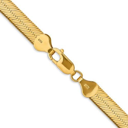 14k 6.5mm Silky Herringbone Chain - Seattle Gold Grillz