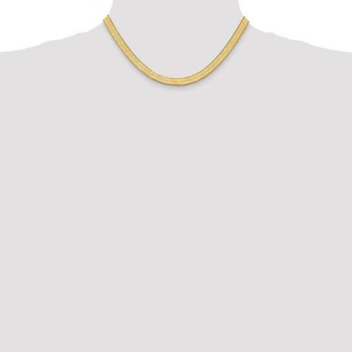 14k 6.5mm Silky Herringbone Chain - Seattle Gold Grillz