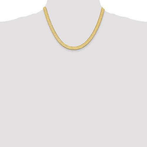 14k 6.5mm Silky Herringbone Chain - Seattle Gold Grillz