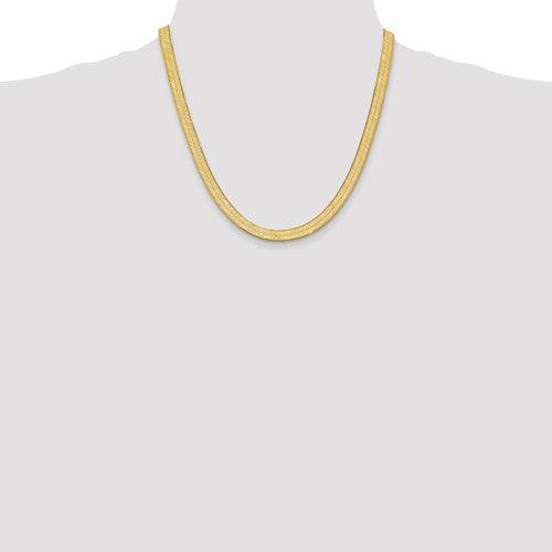 14k 6.5mm Silky Herringbone Chain - Seattle Gold Grillz