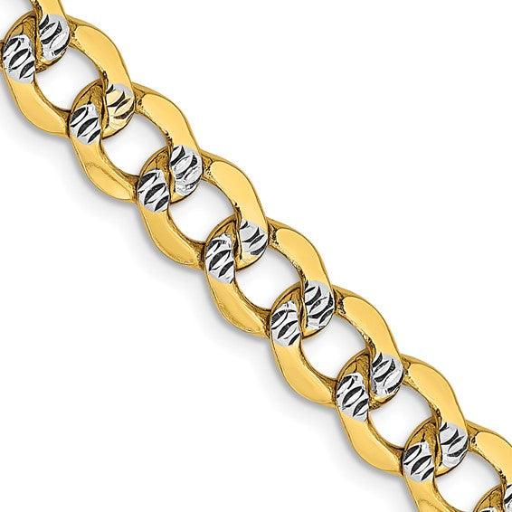 14k 6.75mm Semi-solid Pace Curb Chain - Seattle Gold Grillz
