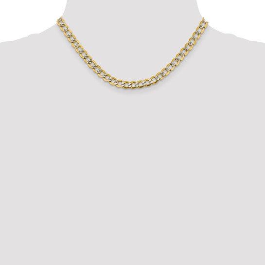 14k 6.75mm Semi-solid Pace Curb Chain - Seattle Gold Grillz