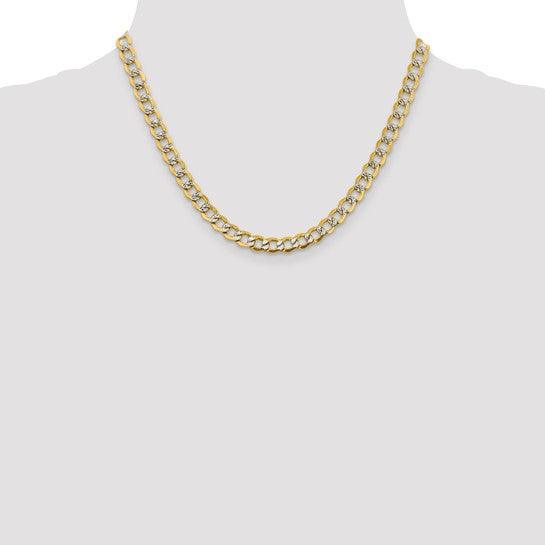 14k 6.75mm Semi-solid Pace Curb Chain - Seattle Gold Grillz