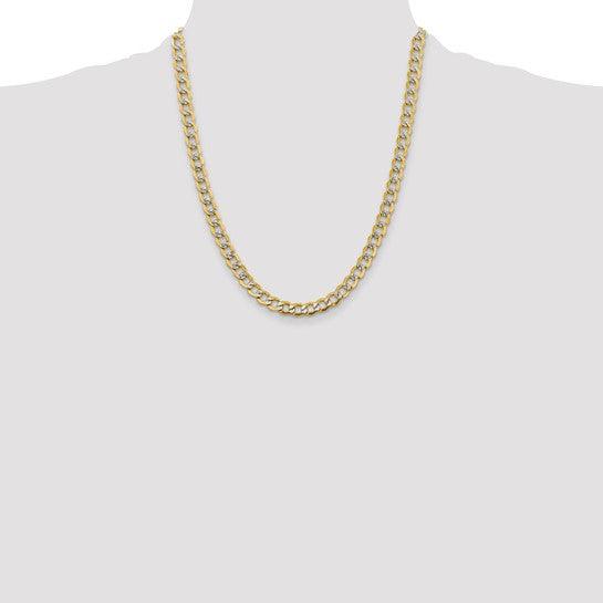 14k 6.75mm Semi-solid Pace Curb Chain - Seattle Gold Grillz