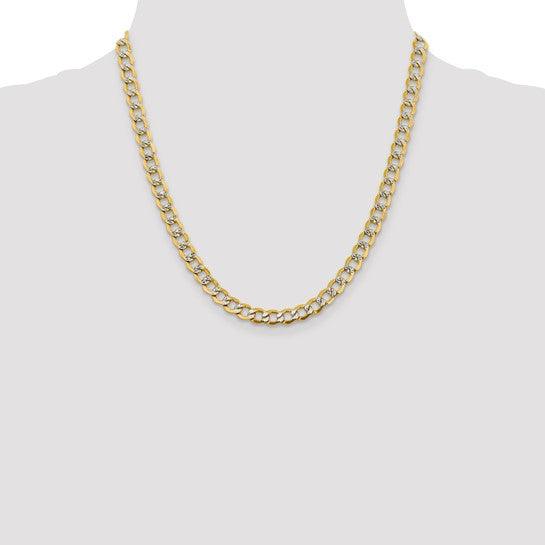 14k 6.75mm Semi-solid Pace Curb Chain - Seattle Gold Grillz