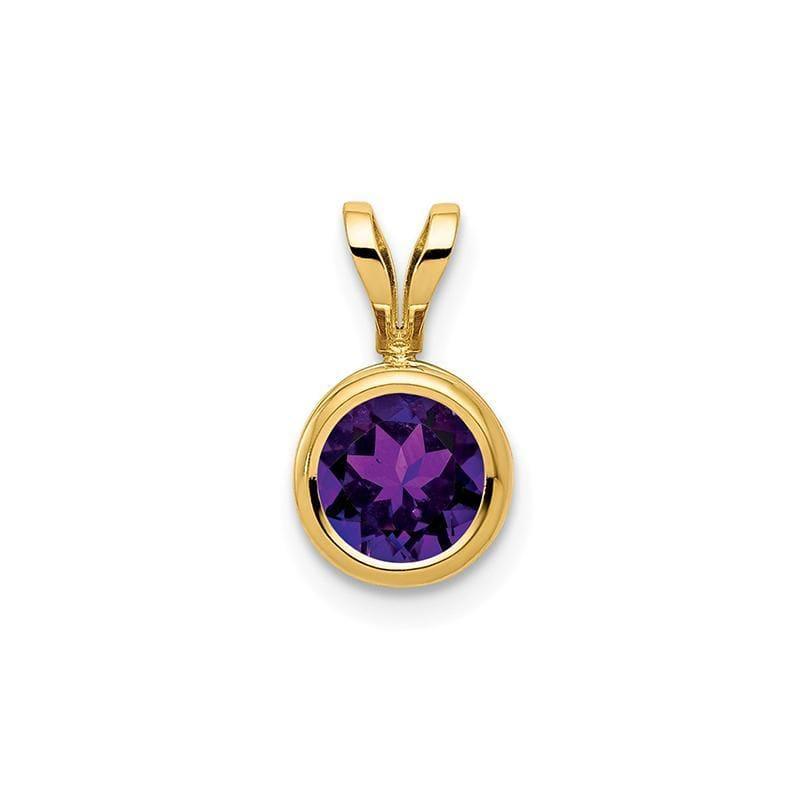 14k 6mm Amethyst Checker bezel pendant - Seattle Gold Grillz