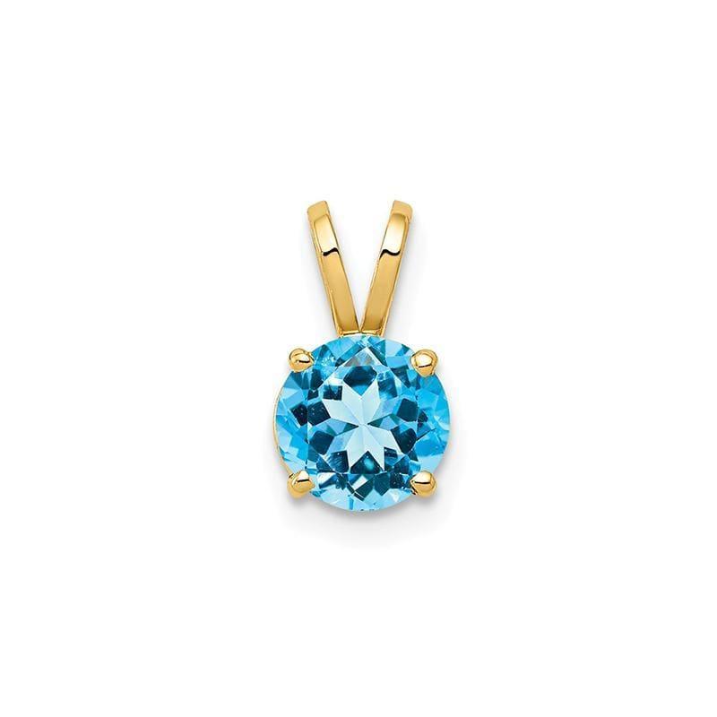 14k 6mm Blue Topaz Checker pendant - Seattle Gold Grillz