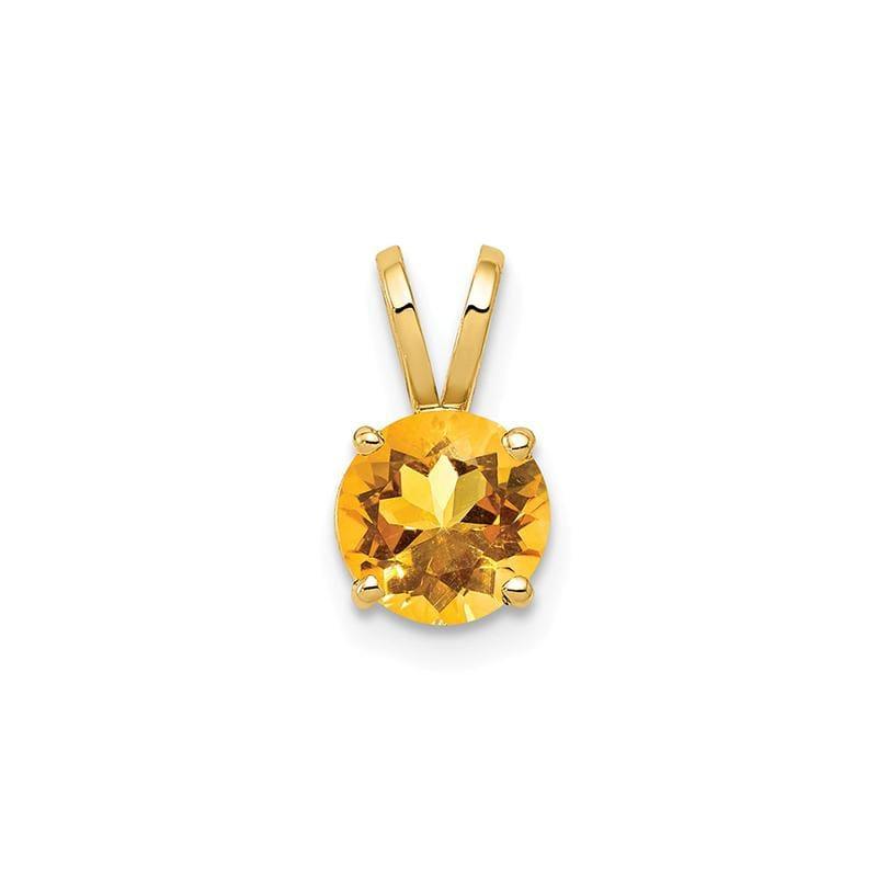 14k 6mm Citrine pendant - Seattle Gold Grillz