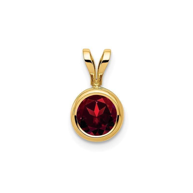 14k 6mm Garnet bezel pendant - Seattle Gold Grillz