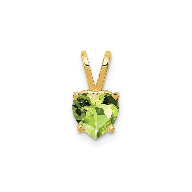14k 6mm Heart Peridot pendant - Seattle Gold Grillz