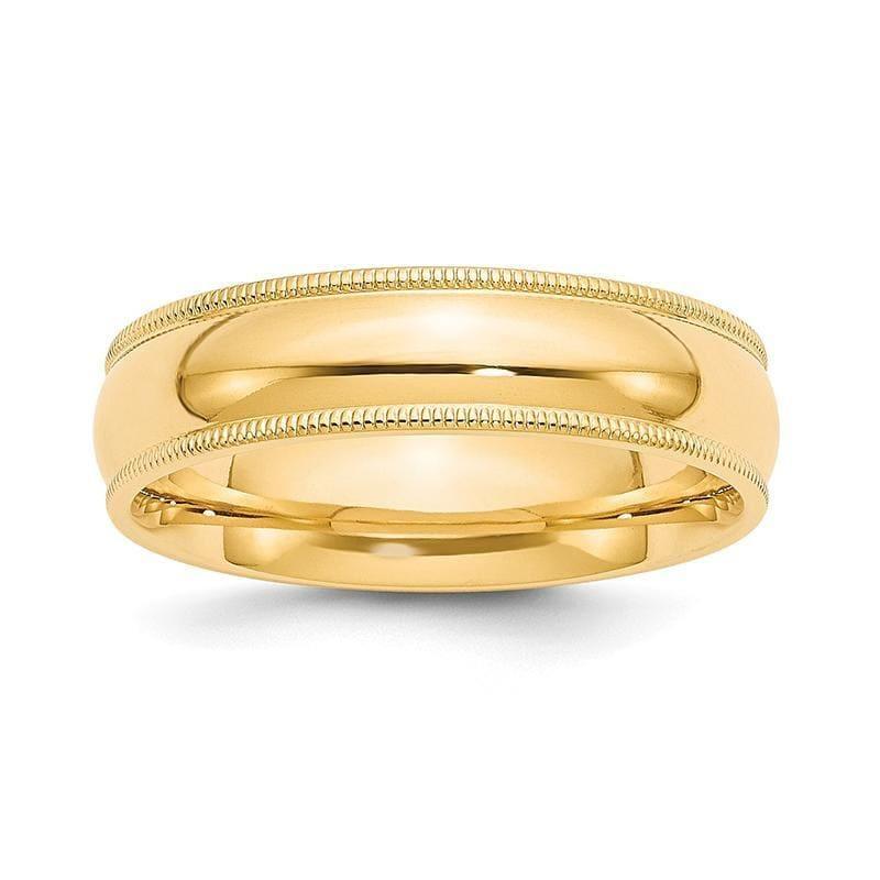 14k 6mm Milgrain Comfort Wedding Band - Seattle Gold Grillz