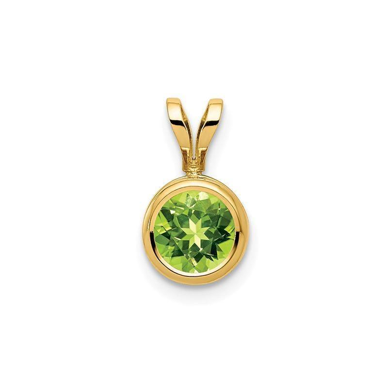 14k 6mm Peridot bezel pendant - Seattle Gold Grillz