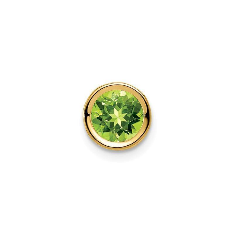 14k 6mm Peridot bezel pendant - Seattle Gold Grillz