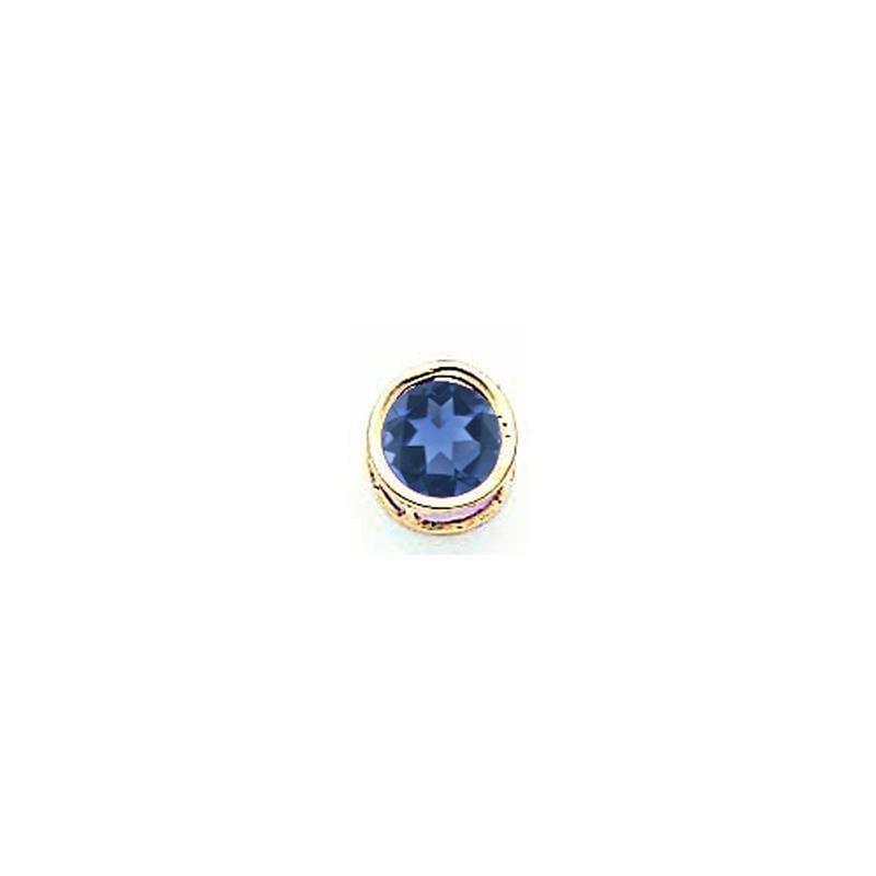 14k 6mm Sapphire bezel pendant - Seattle Gold Grillz
