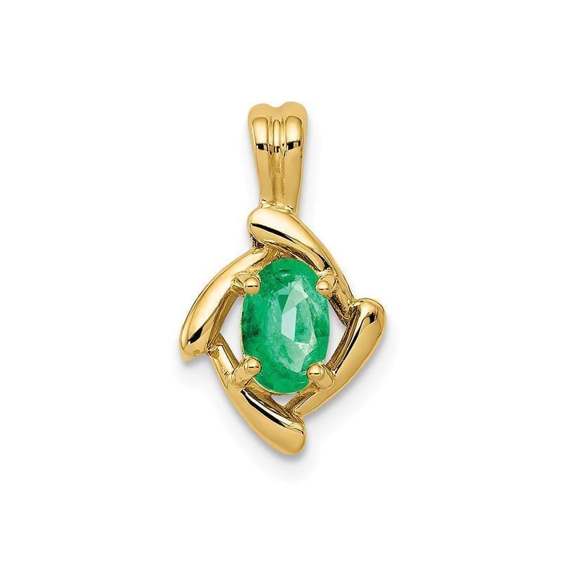 14k 6x4mm Oval Emerald pendant - Seattle Gold Grillz