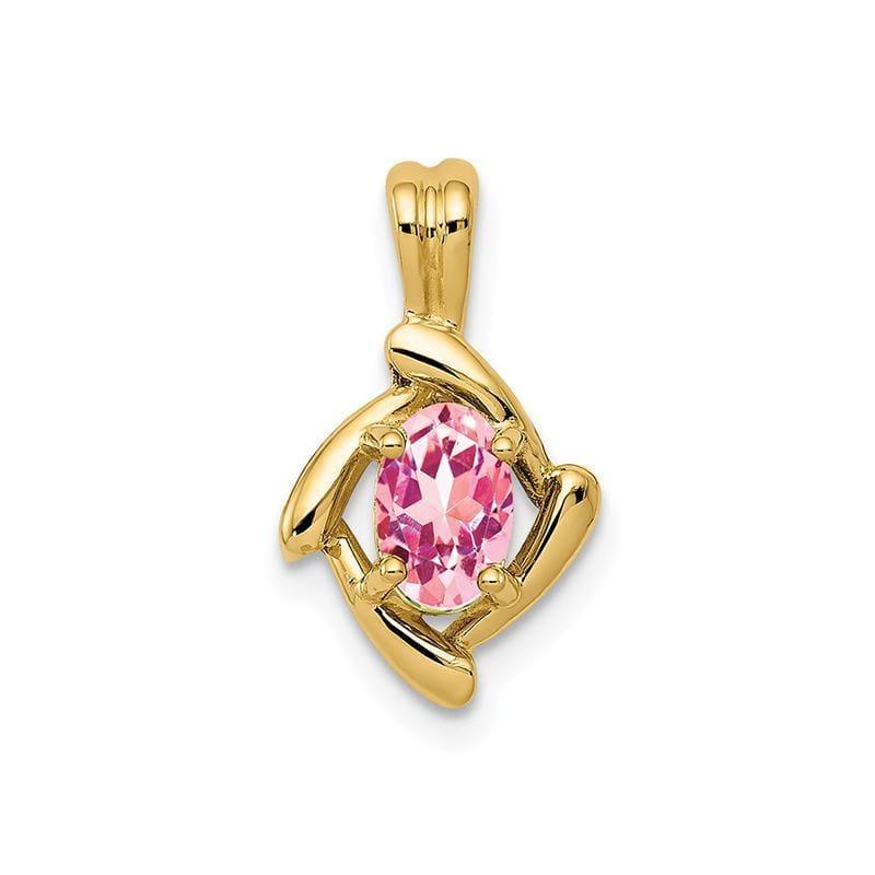 14k 6x4mm Oval Pink Tourmaline pendant - Seattle Gold Grillz