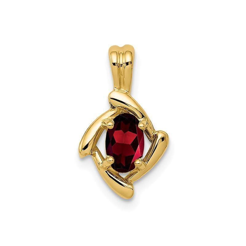 14k 6x4mm Oval Rhodolite Garnet pendant - Seattle Gold Grillz