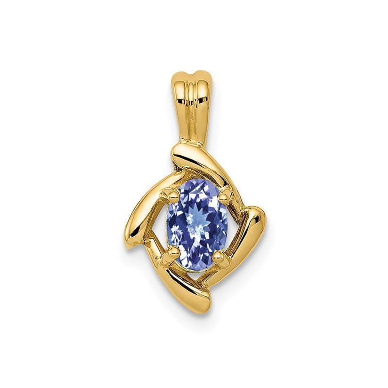 14k 6x4mm Oval Tanzanite pendant - Seattle Gold Grillz
