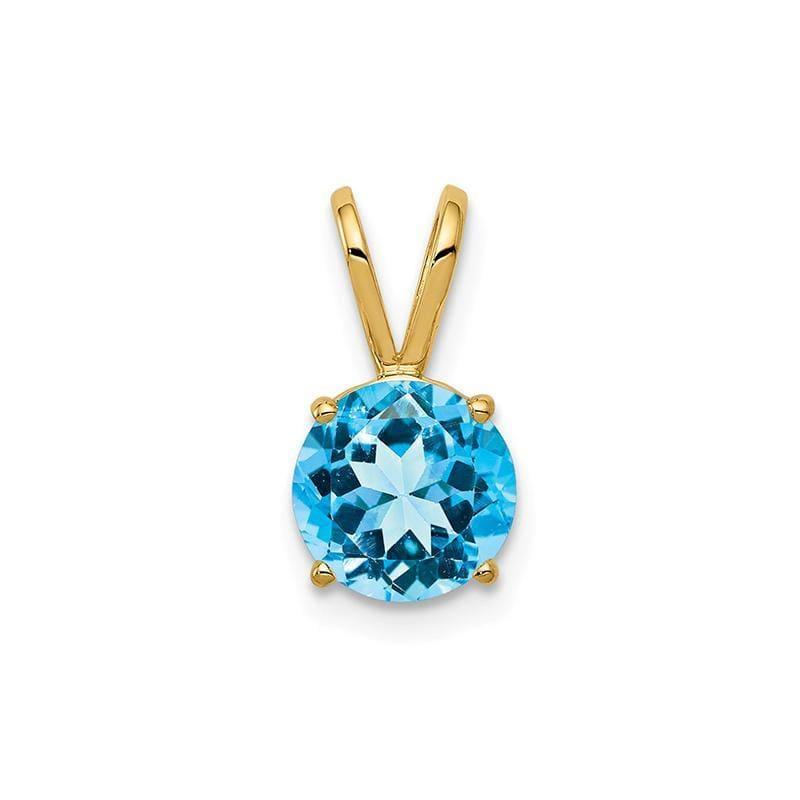 14k 7mm Blue Topaz Checker pendant - Seattle Gold Grillz