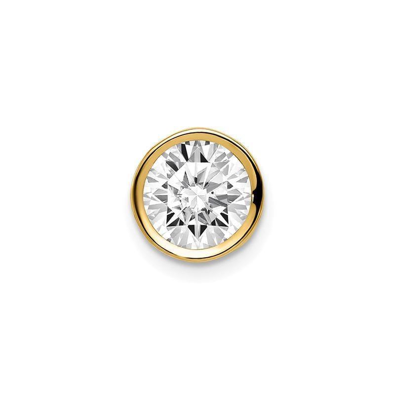14k 7mm Cubic Zirconia Bezel Pendant - Seattle Gold Grillz