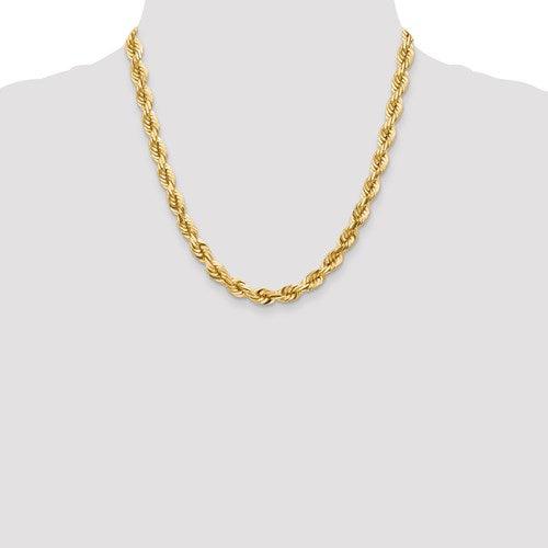 14k 7mm Diamond Cut Rope Chain - Seattle Gold Grillz