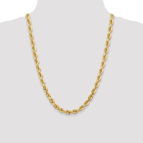 14k 7mm Diamond Cut Rope Chain - Seattle Gold Grillz