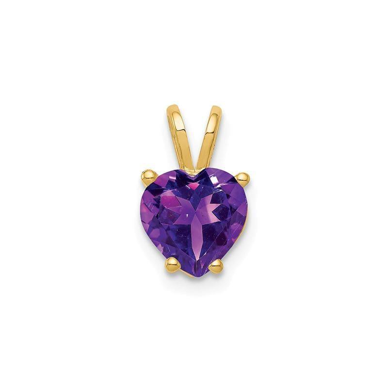 14k 7mm Heart Amethyst pendant - Seattle Gold Grillz