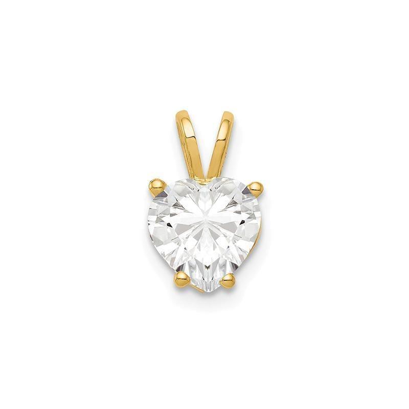14k 7mm Heart Cubic Zirconia pendant - Seattle Gold Grillz