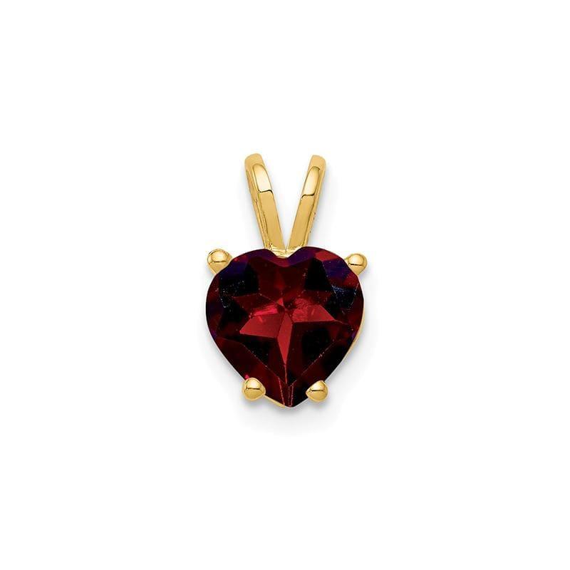 14k 7mm Heart Garnet pendant - Seattle Gold Grillz