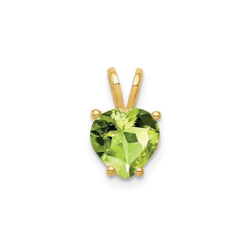14k 7mm Heart Peridot pendant - Seattle Gold Grillz