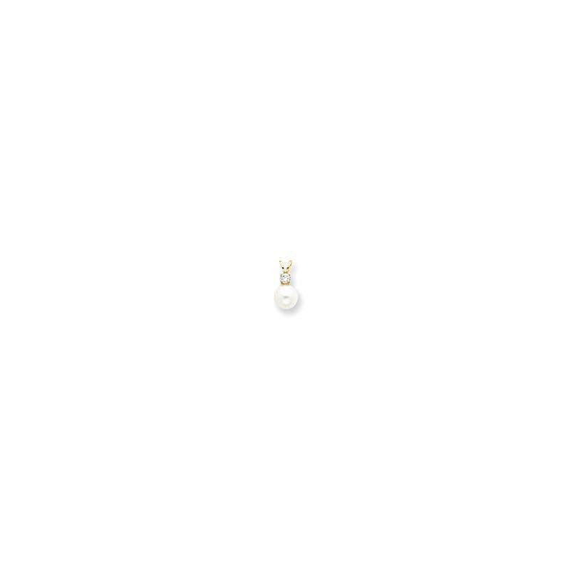14k 7mm Pearl & Diamond Pendant Mounting - Seattle Gold Grillz