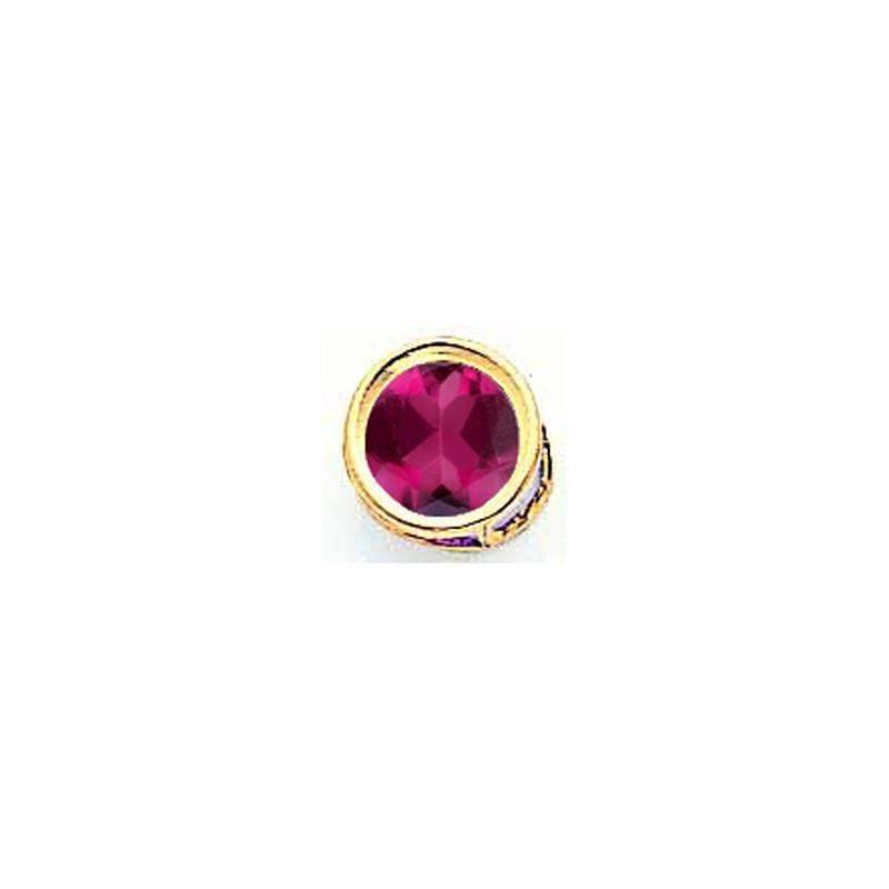 14k 7mm Rhodolite Garnet bezel pendant - Seattle Gold Grillz