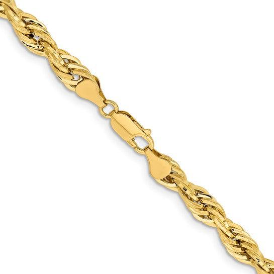 14k 7mm Semi-Solid Rope Chain - Seattle Gold Grillz