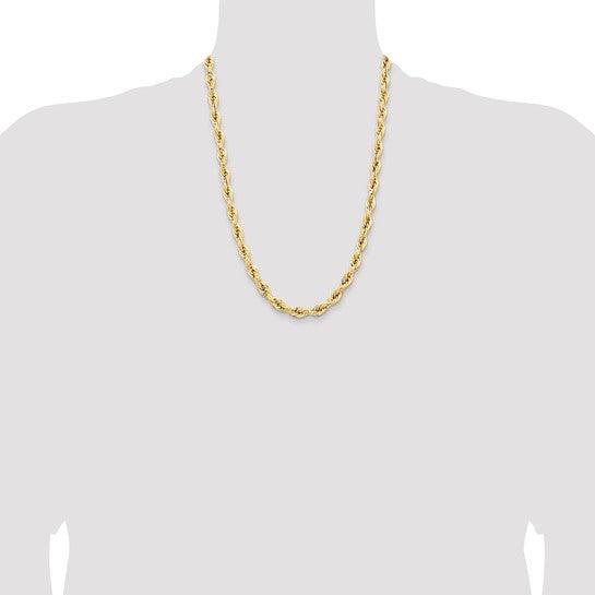 14k 7mm Semi-Solid Rope Chain - Seattle Gold Grillz