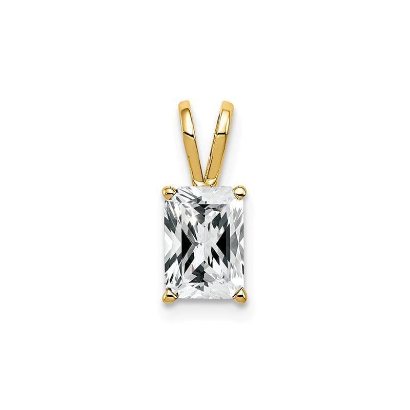 14k 7x5mm Emerald Cut Cubic Zirconia pendant - Seattle Gold Grillz