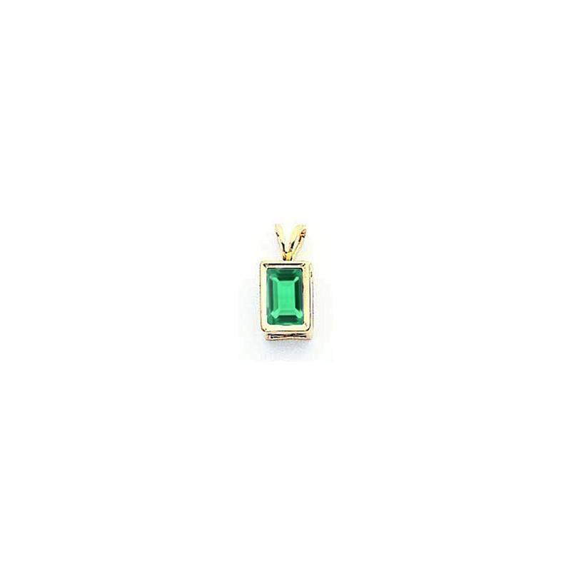 14k 7x5mm Emerald Cut Mount St. Helens bezel pendant - Seattle Gold Grillz