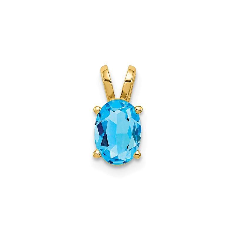 14k 7x5mm Oval Blue Topaz pendant - Seattle Gold Grillz