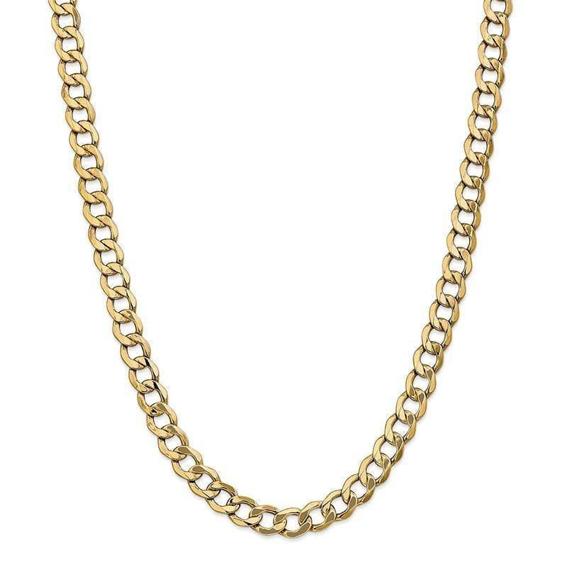 14k 8.0mm Semi-Solid Curb Link Chain - Seattle Gold Grillz