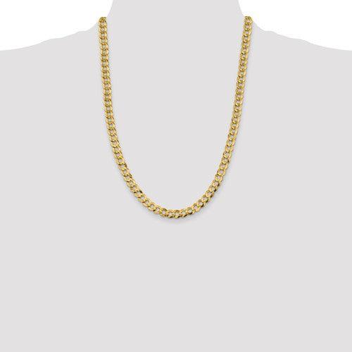 14k 8.3mm Solid Polished Light Flat Cuban Chain - Seattle Gold Grillz
