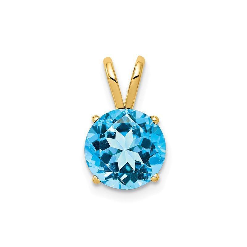 14k 8mm Blue Topaz Checker pendant - Seattle Gold Grillz