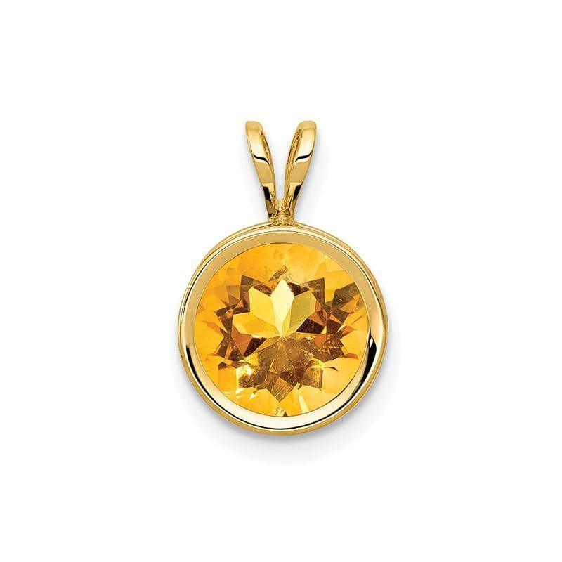 14k 8mm Citrine Checker bezel pendant - Seattle Gold Grillz