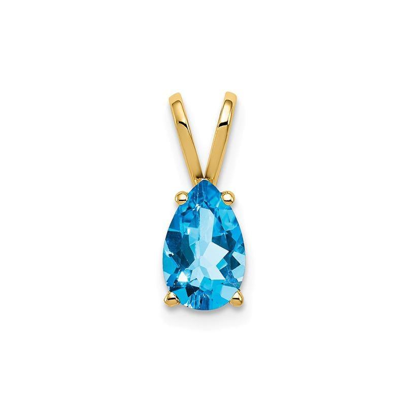 14k 8x5mm Pear Blue Topaz pendant - Seattle Gold Grillz