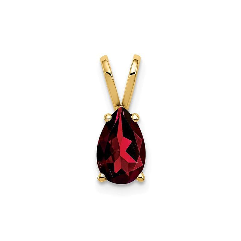 14k 8x5mm Pear Garnet pendant - Seattle Gold Grillz